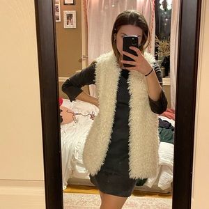 White Faux Fur Vest